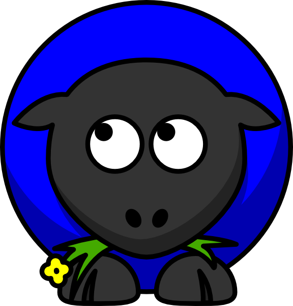 Blue Sheep Looking Left Svg Clip Arts 576 X 600 Px - Png Download (576x600), Png Download