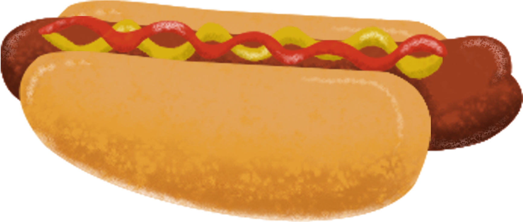 Hot Dog Hand Drawn Cute Cartoon Png And Psd - Dodger Dog Clipart (2000x2000), Png Download