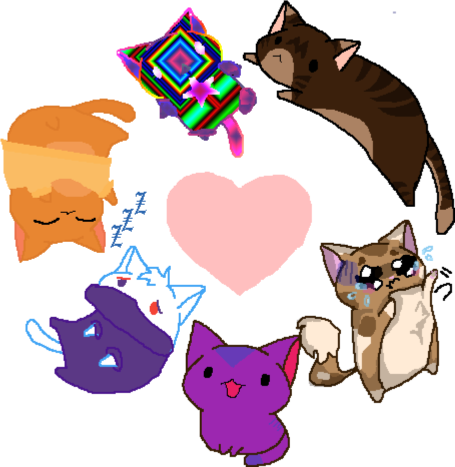Cute Cats - Cat Clipart (1000x1000), Png Download