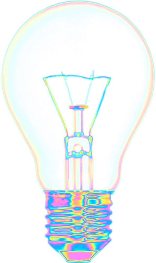 Light Bulb Holographic Holo Holographic Colorful Rainbo - Light Bulb Clipart (1024x1024), Png Download