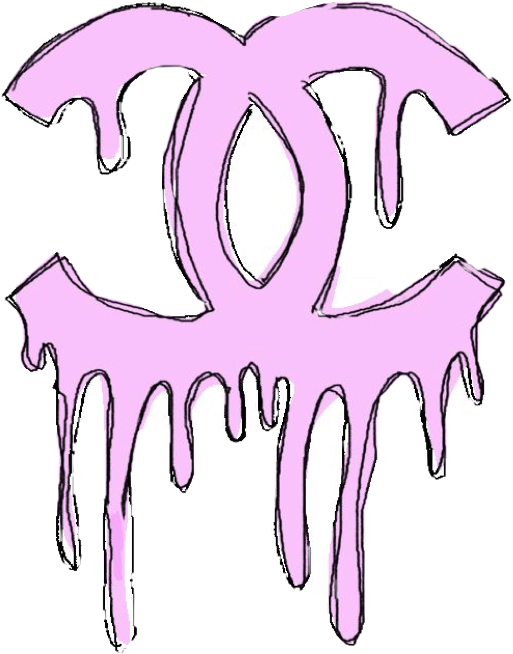Report Abuse - Dripping Chanel Logo Pink Clipart (1024x1305), Png Download