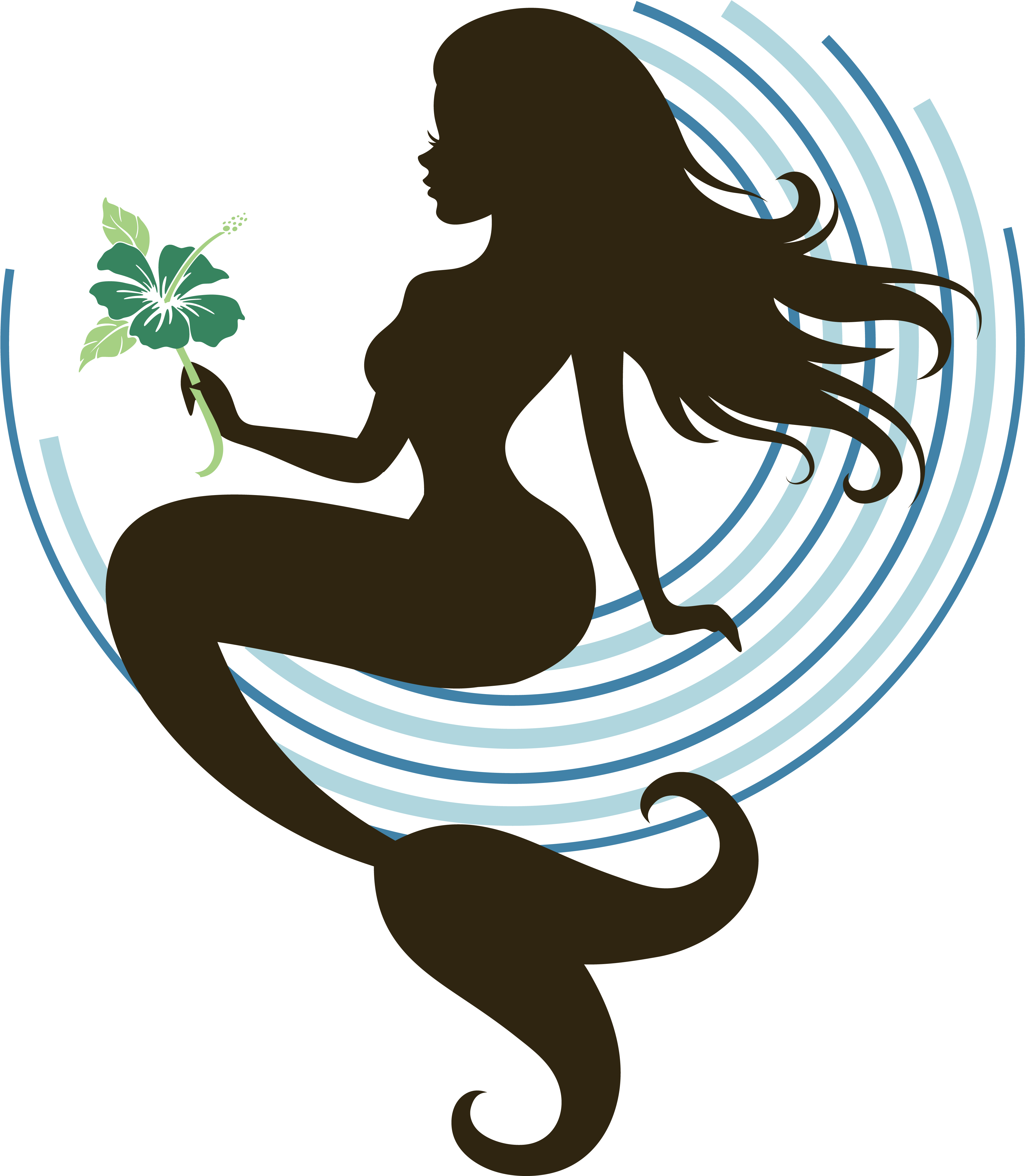 Color Mermaid Silhouette Clipart (4334x4808), Png Download