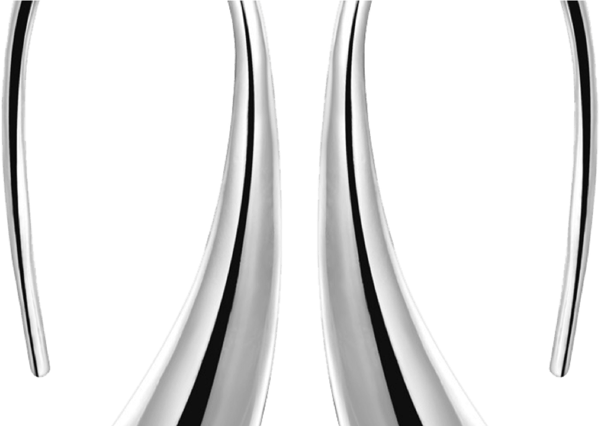 Sterling Silver Teardrop Earrings - Circle Clipart (1368x855), Png Download