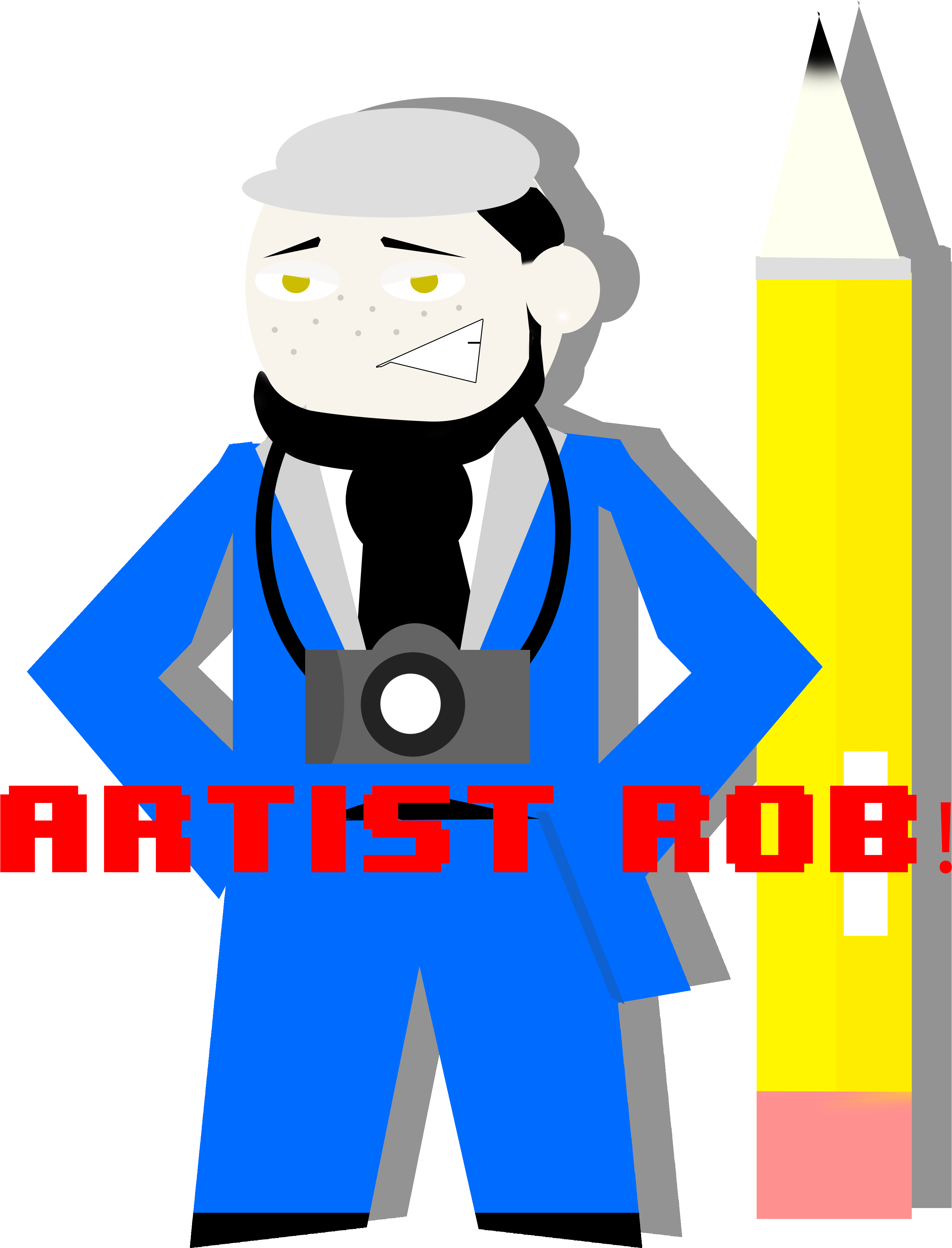 Artist Rob By Robert L - Cartoon Clipart (3825x4950), Png Download