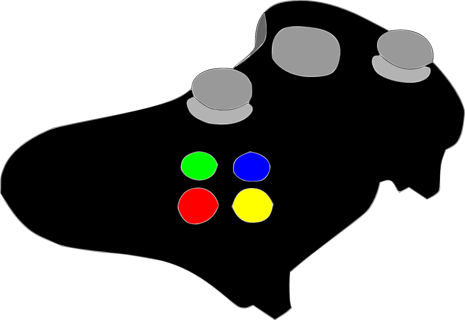 135 Degrees - Game Controller Clipart (1509x1041), Png Download