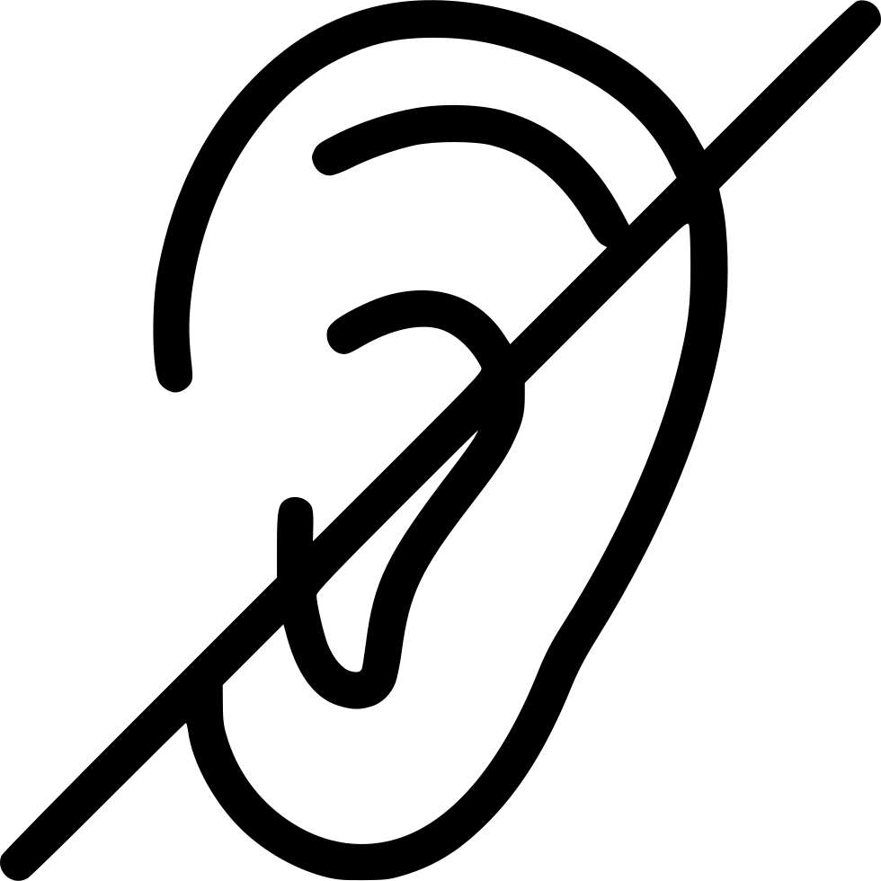 Ear Comments - Deaf Clipart - Png Download (980x980), Png Download