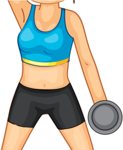Moves Clipart Kid Jumping Jacks - Girl Lifting Weights Cartoon - Png Download (640x480), Png Download