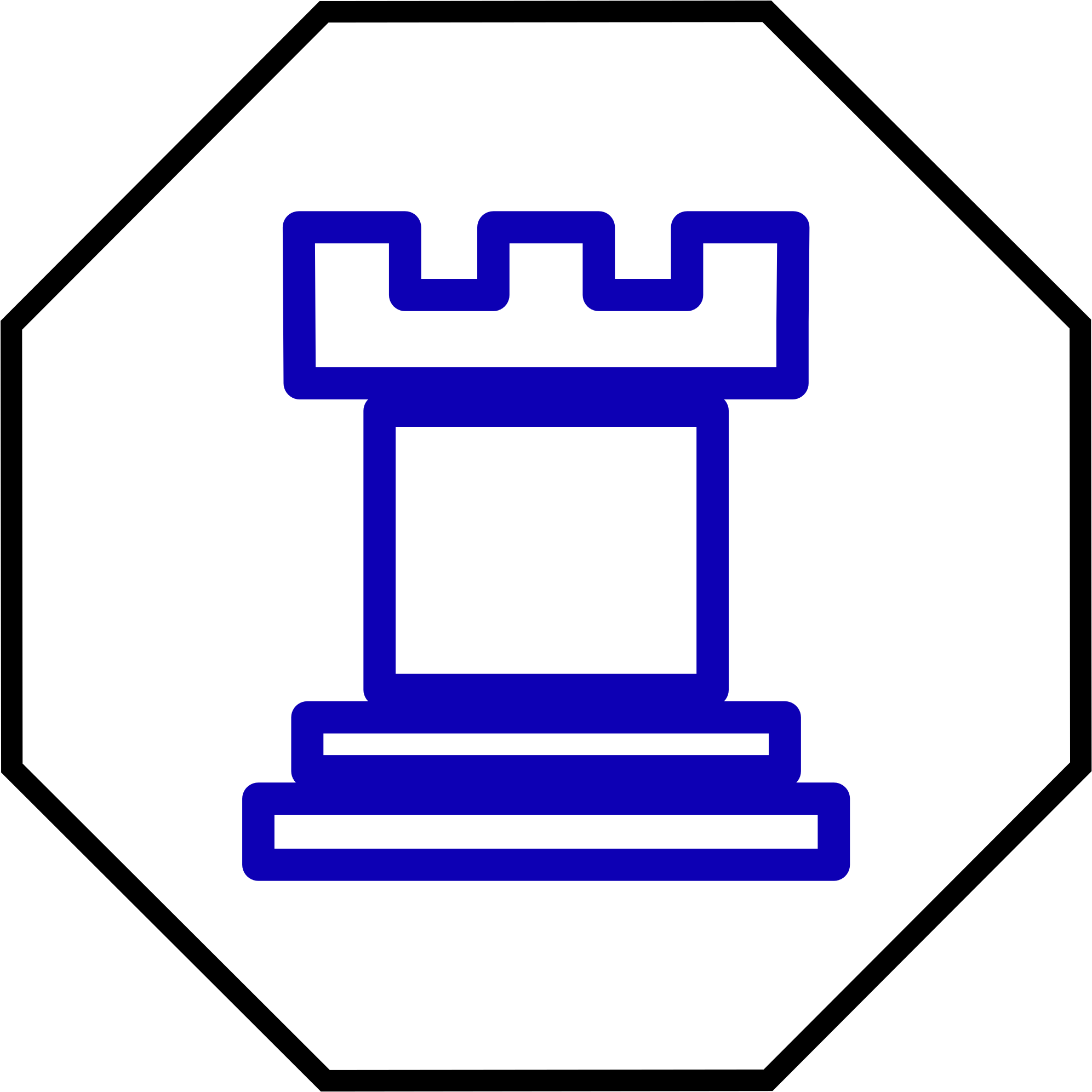 Open - Rook Chess Black And White Clipart (2000x2000), Png Download