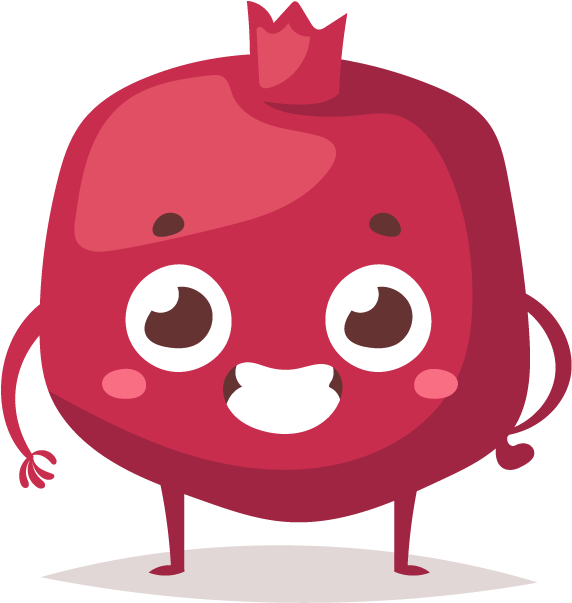 Pomegranate Friend - Cartoon Clipart (618x618), Png Download