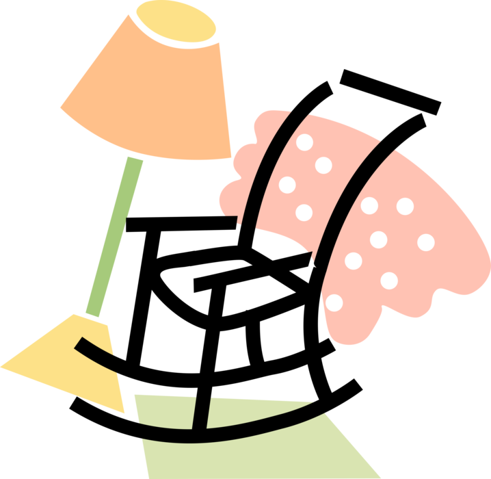 Vector Illustration Of Rocking Chair With Blanket And Clipart (718x700), Png Download