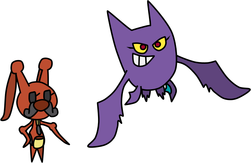 Everyone's Favorite Kricketune And Crobat - Cartoon Clipart (1068x695), Png Download