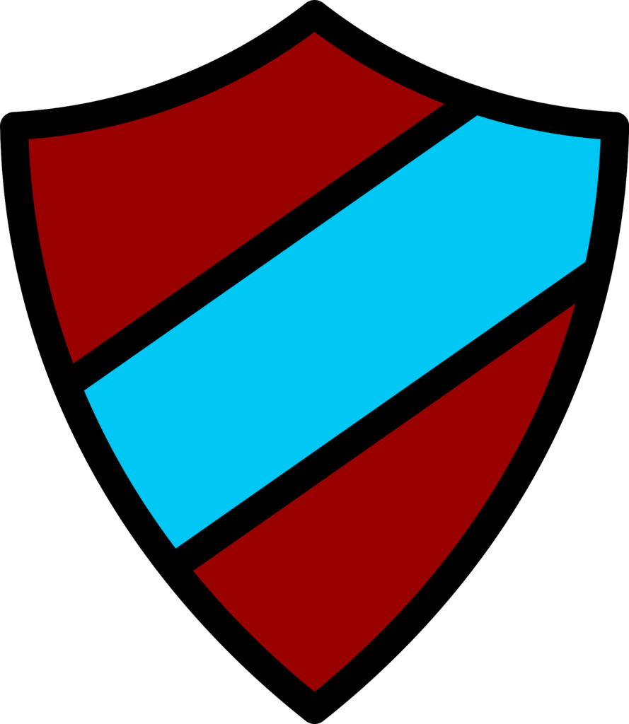 Emblem Icon Dark Red-light Blue Clipart (889x1024), Png Download