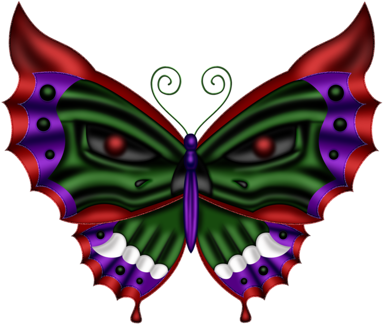 ‿✿⁀butterflies‿✿⁀ Butterfly Clip Art, Angels And Demons, - Illustration - Png Download (800x659), Png Download