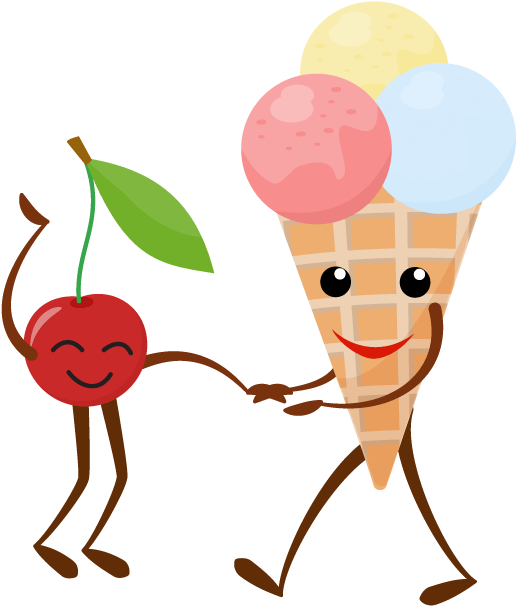 Cherry And Ice Cream Clipart (618x618), Png Download
