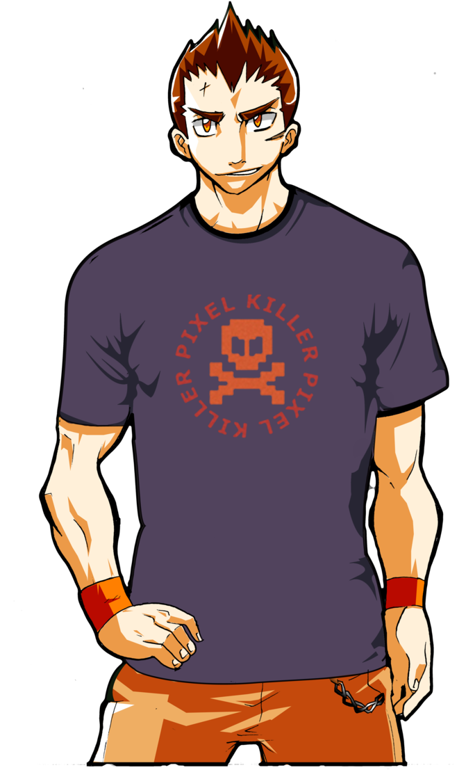 "pixel Killer" T-shirt - Cartoon Clipart (670x1133), Png Download