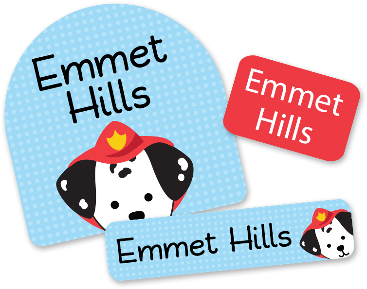 Sparky Dog Dalmatian Firehat Labels For Day Camp Clipart (800x800), Png Download