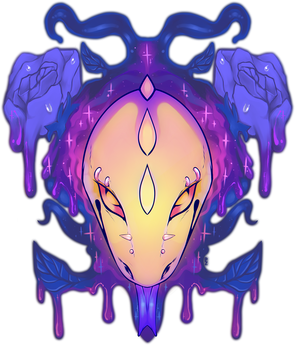 Space Rose - Illustration Clipart (1300x1560), Png Download