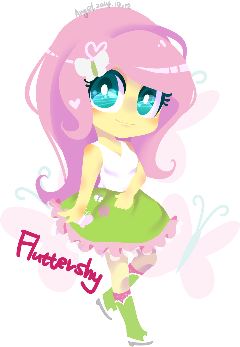Snow Angel, Equestria Girls, Fluttershy, Safe, Solo Clipart (1019x1354), Png Download
