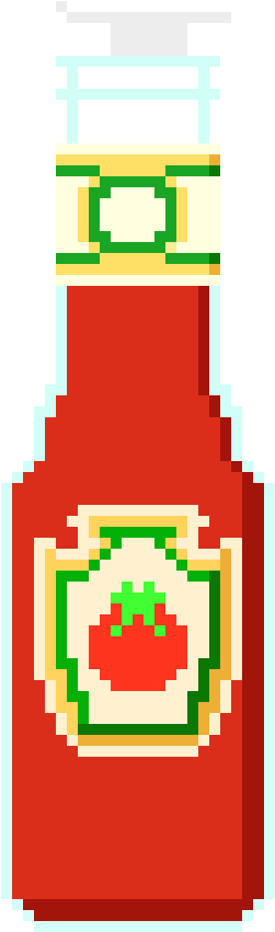 Ketchup - Ketchup Pixel Art Clipart (450x890), Png Download