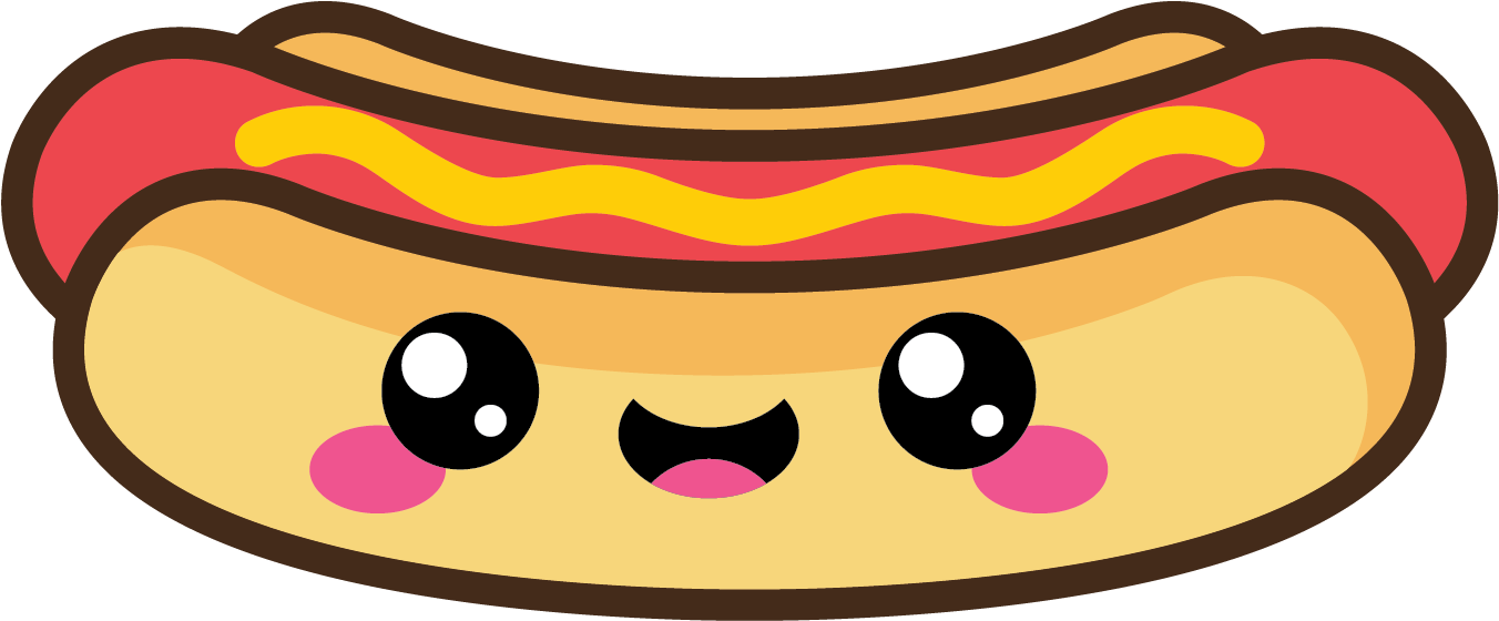 Cute Bbq Hot Dog Clipart (1394x603), Png Download