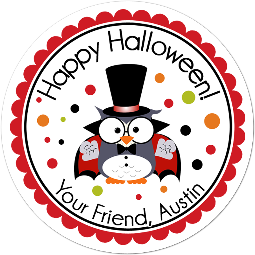 Dracula Owl Personalized Sticker - Vector Graphics Clipart (1000x1000), Png Download