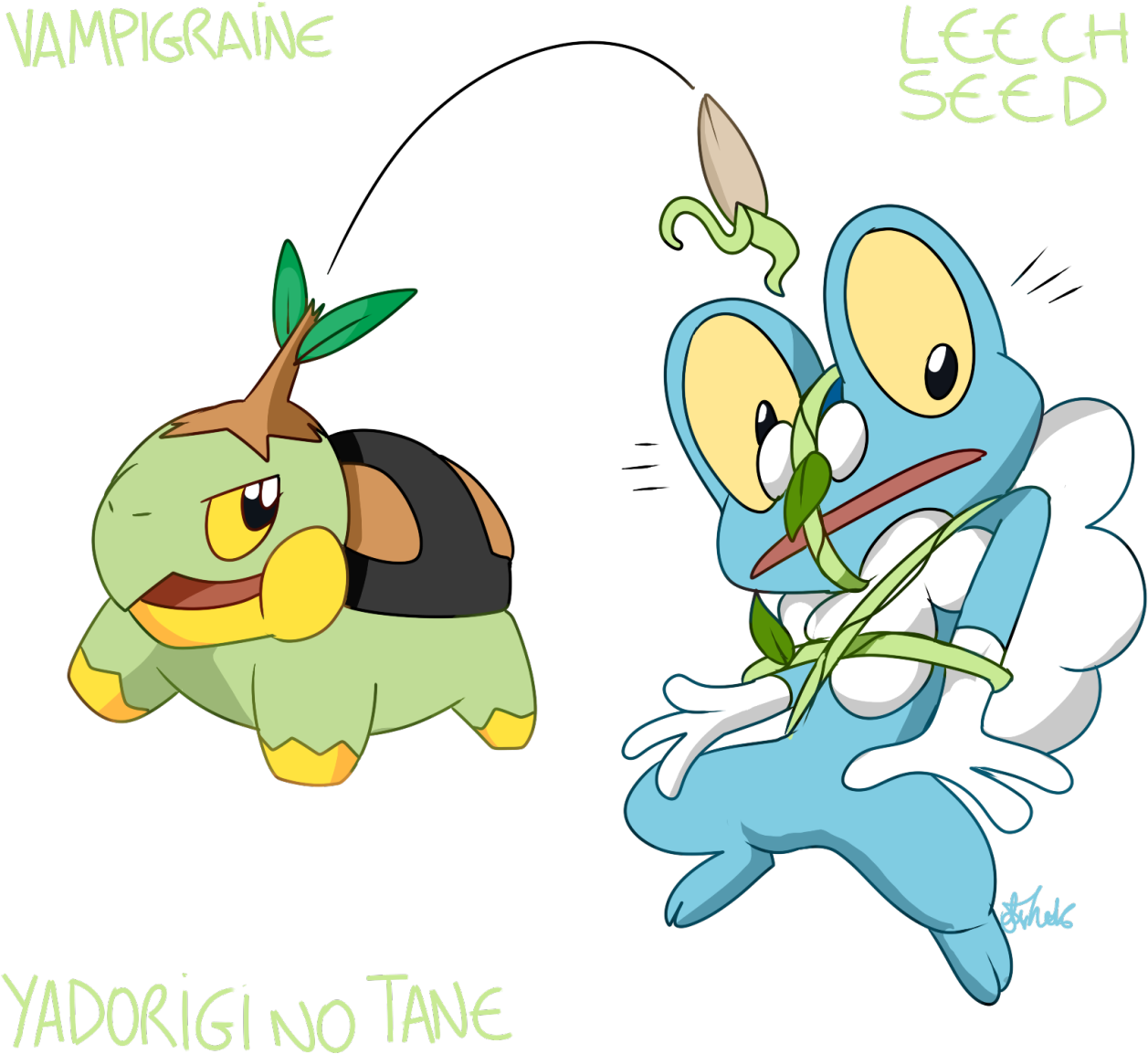 Vampigraine/leech Seed/yadorigi No Tane - Cartoon Clipart (1280x1158), Png Download
