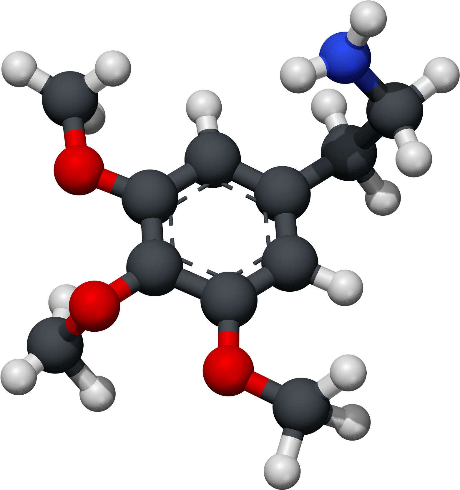 Mescaline 3d Xray Ballstick - Mescaline 3d Clipart (1600x1693), Png Download