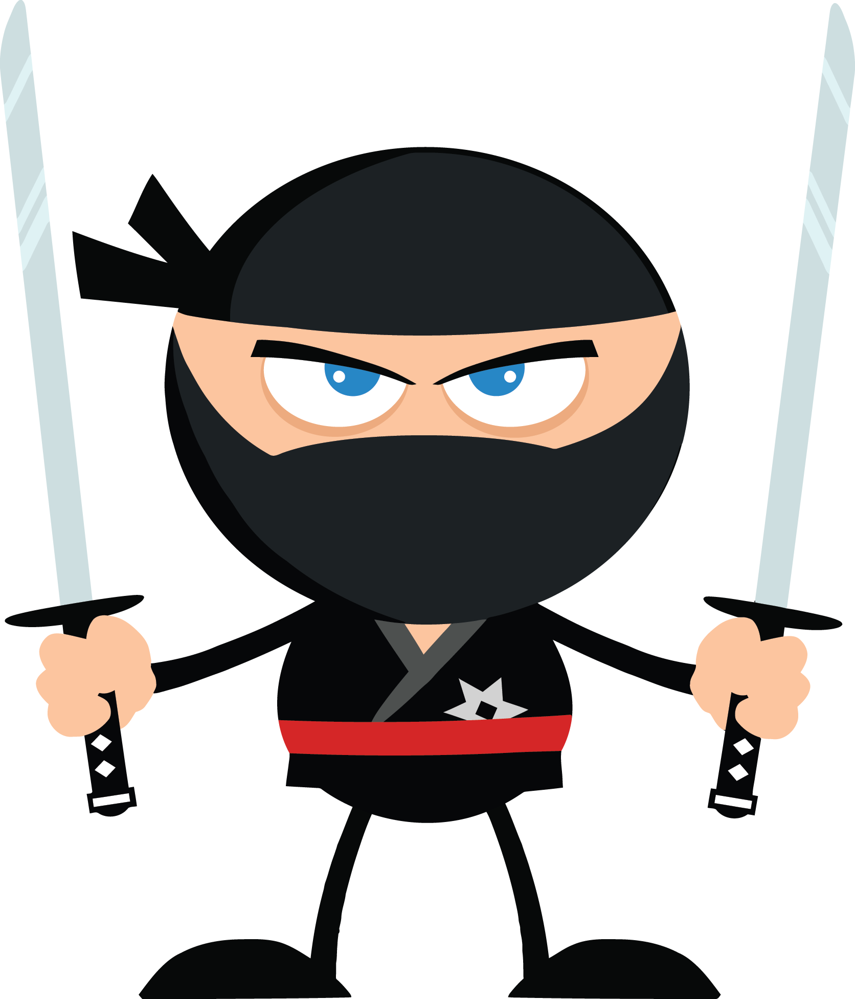 Stretching The Limitations Of Getting Older - Ninja Warrior Cartoon Clipart (1672x1953), Png Download