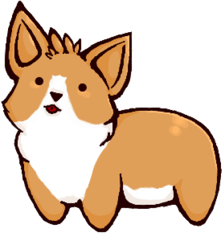 Drawn Corgi Face - Cartoon Clipart (640x480), Png Download