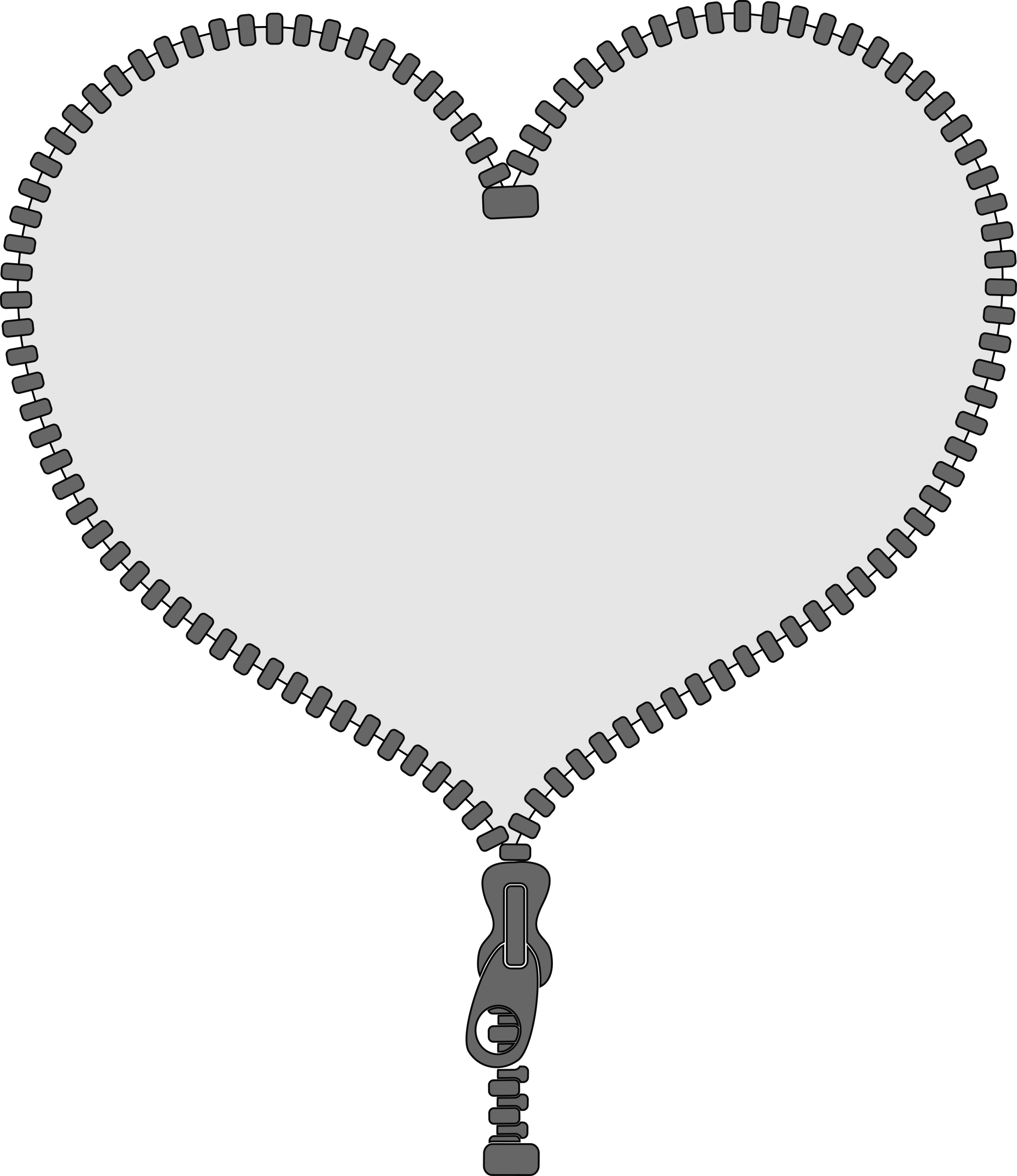 Unzip My Heart - Heart Clipart (2075x2400), Png Download
