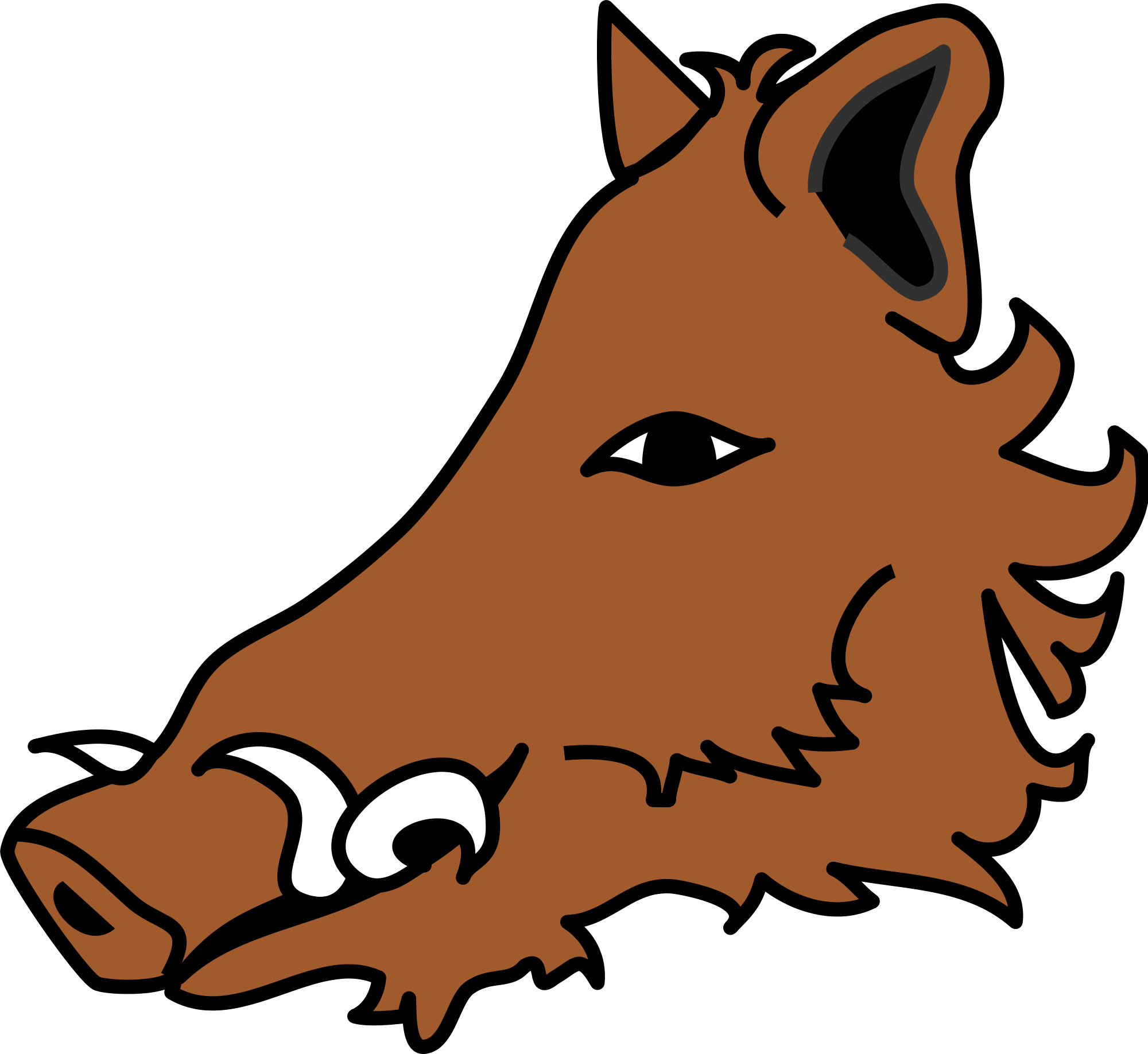 Open - Heraldique Hure Clipart (2000x1837), Png Download