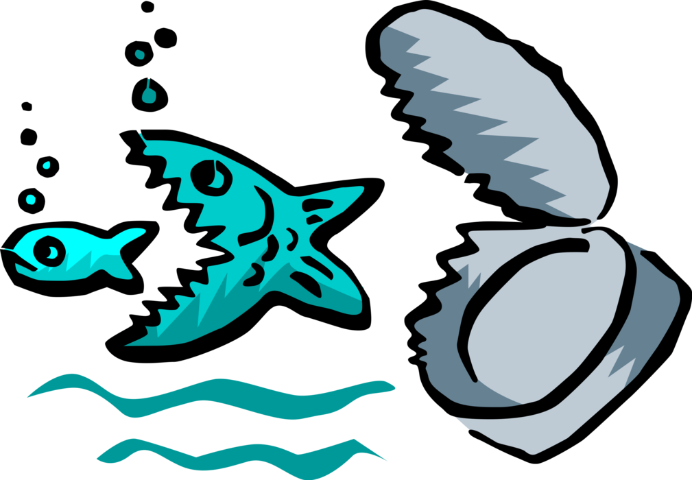 Vector Illustration Of Fish Eats Fish Concept Clipart (1009x700), Png Download