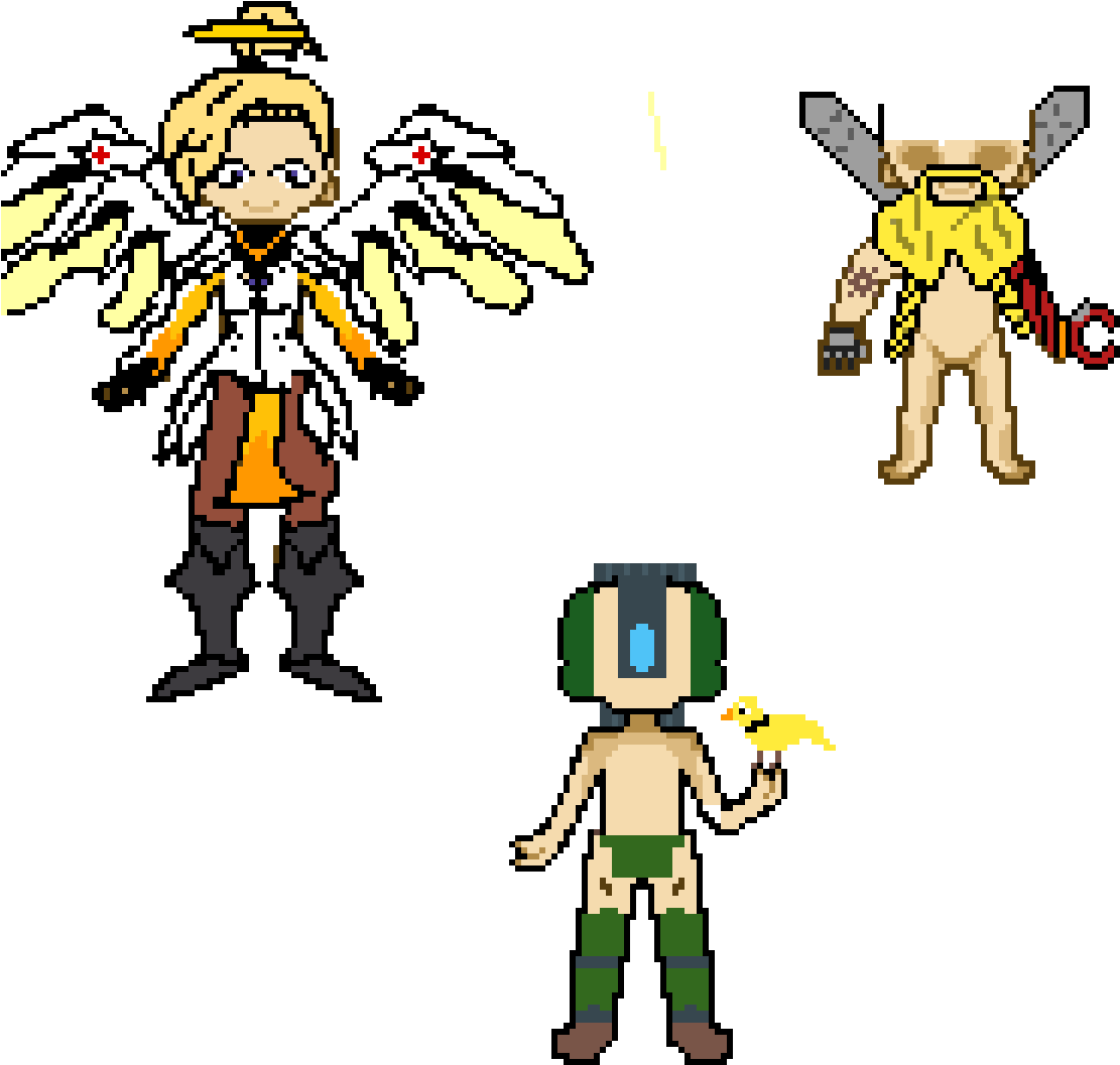 Mercy,torbjörn And Bastion I Hope You Like It - Cartoon Clipart (1200x1200), Png Download