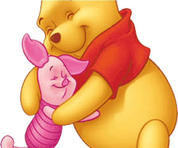 Cuddling Clipart Pooh Piglet - Pooh Bear And Piglet Hugging - Png Download (640x480), Png Download