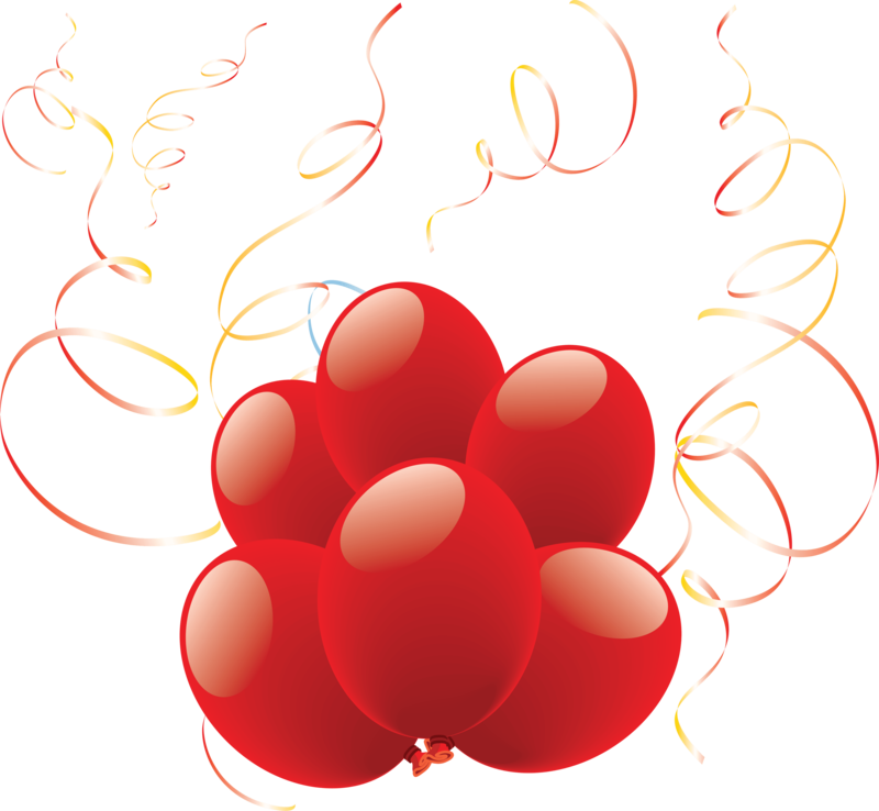 Balloons - Red Birthday Balloons Png Clipart (800x738), Png Download