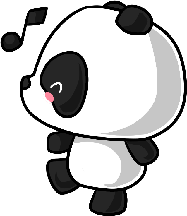 Panda Singing - Cartoon Clipart (800x800), Png Download