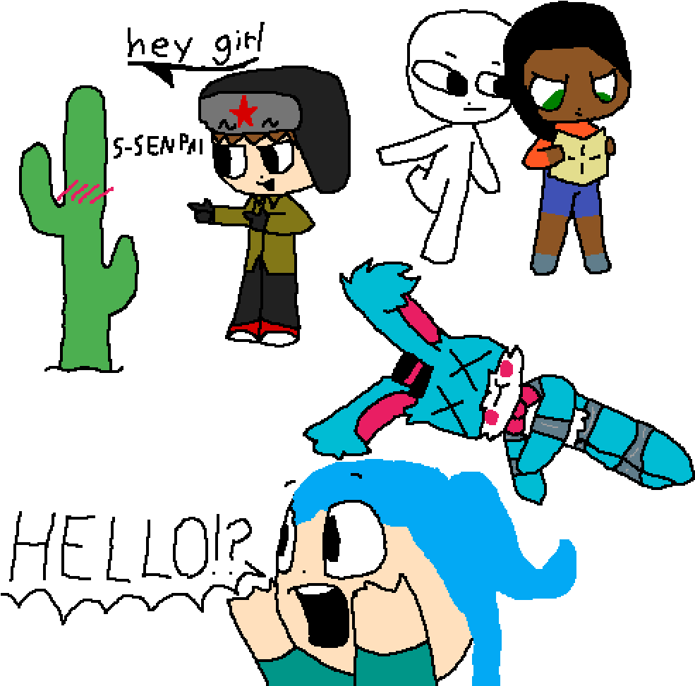 When You're So F Up You Start Flirting With A Cactus - Cartoon Clipart (1000x1000), Png Download