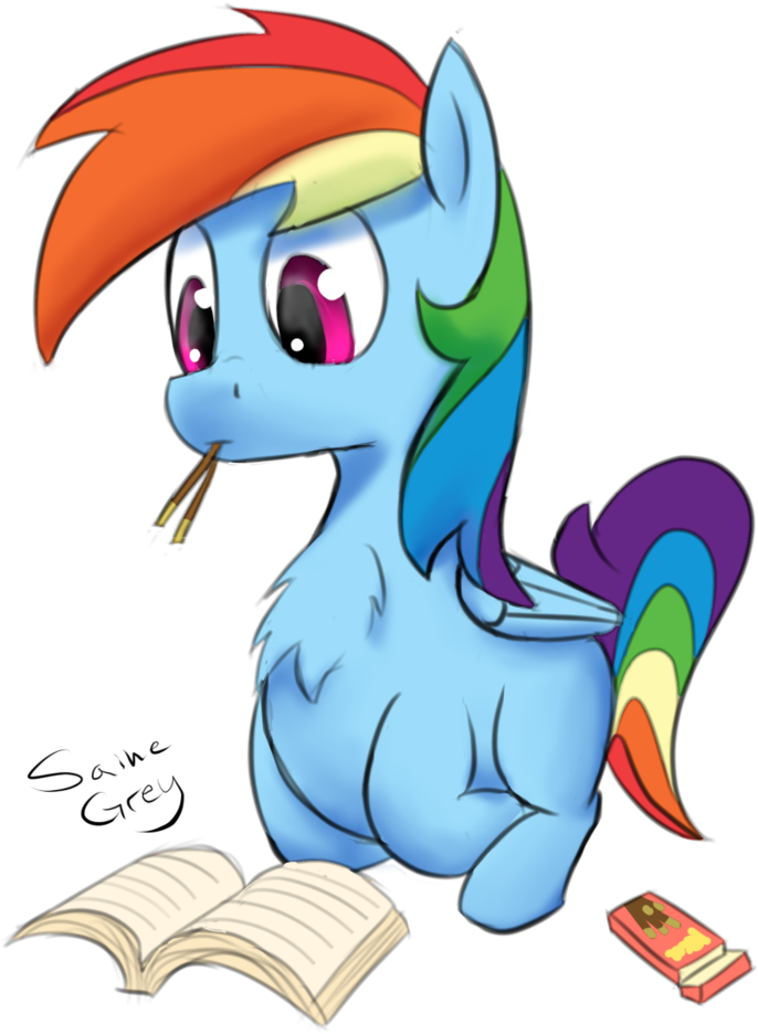Saine Grey, Book, Pocky, Rainbow Dash, Reading, Safe, - Cartoon Clipart (1006x1024), Png Download