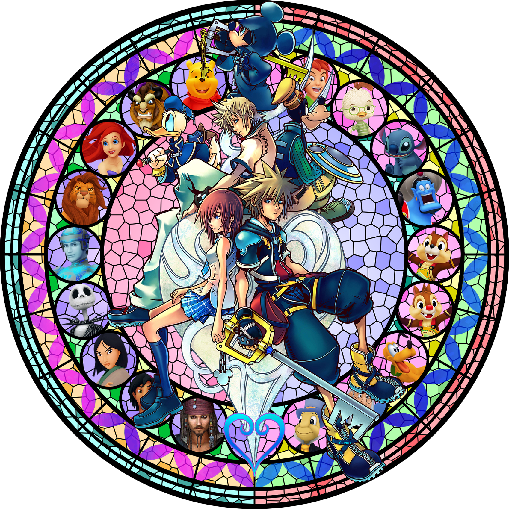 Kingdom Hearts 2 Poster Clipart (1699x1700), Png Download