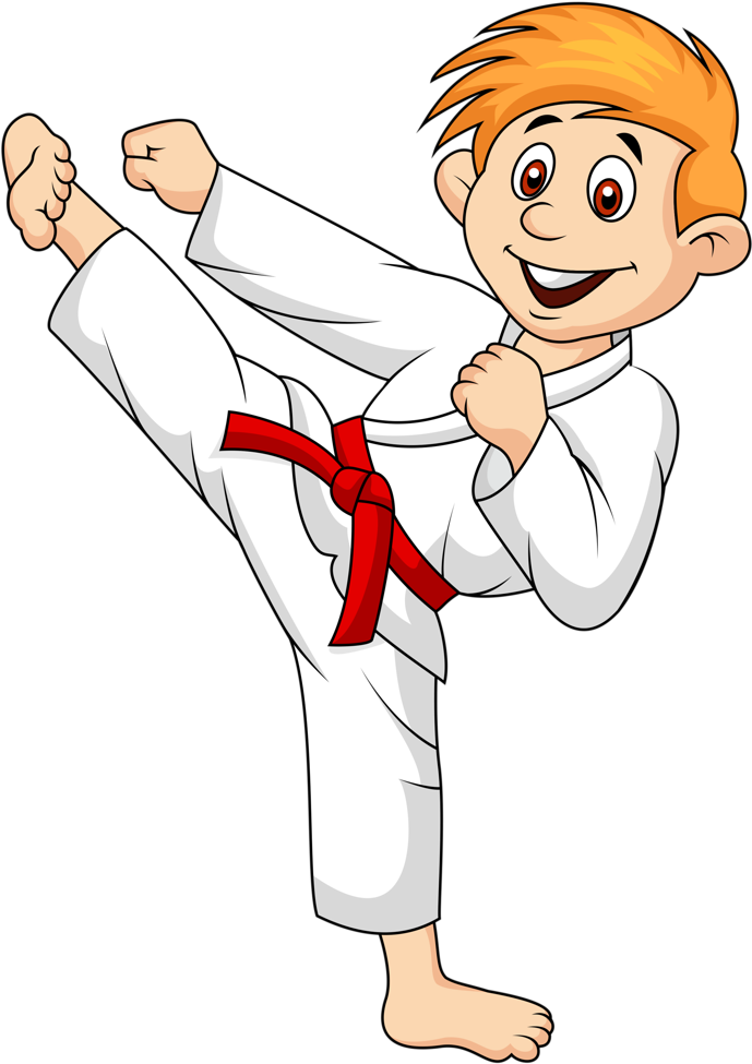 Karate Clipart Individual Sport - Do Karate Cartoon - Png Download (705x1024), Png Download