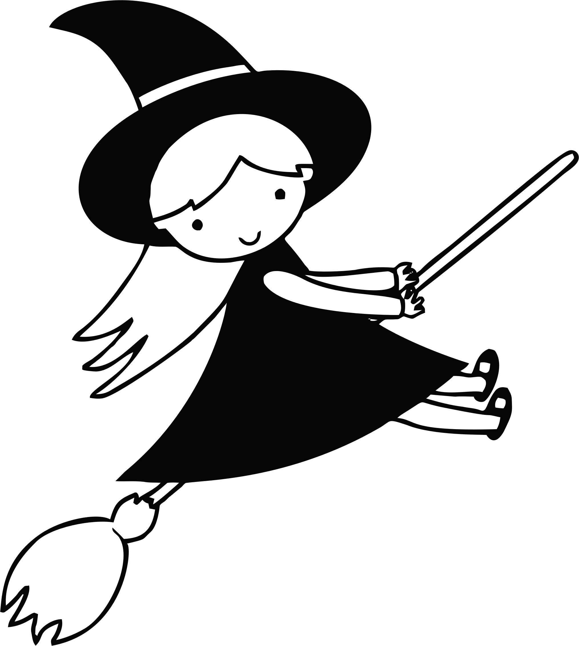 Big Image - Witch Black And White Clip Art - Png Download (2028x2264), Png Download