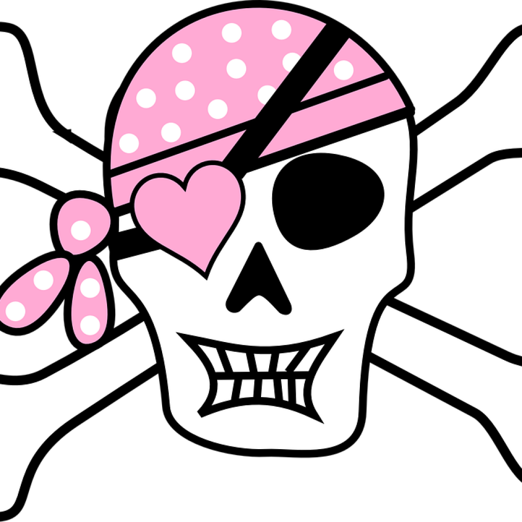 Free Skull And Crossbones Clip Art Pirate Skull And - Pink Pirates - Png Download (1024x1024), Png Download