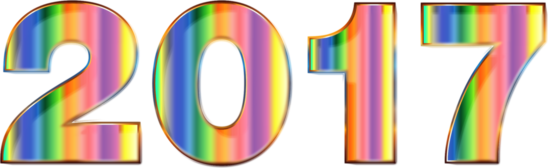 Typography New Year Logo Art Color - 2017 New Year No Background Clipart (1107x340), Png Download