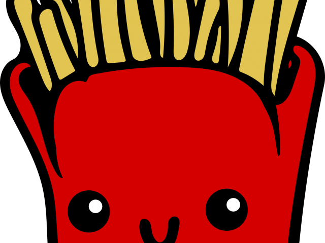 Snack Clipart Kawaii - French Fries Cartoon - Png Download (640x480), Png Download