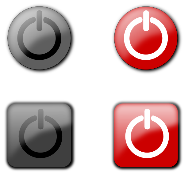 Shutdown Button Clipart Onoff - Button On Off Png Transparent Png (600x568), Png Download