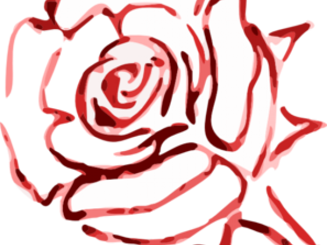 Art Line Red Rose Clipart (640x480), Png Download