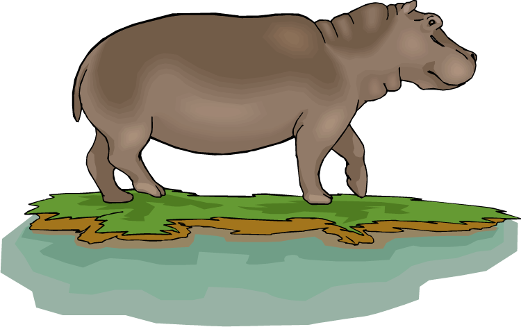 Cartoon Hippo Clipart Clipartme - Pygmy Hippo Clipart - Png Download (750x471), Png Download