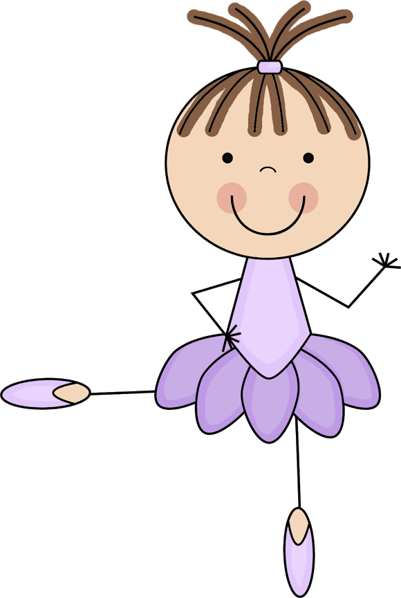 Ballerina Clipart Stick Figure - Dibujo De Palitos Para Niñas - Png Download (580x865), Png Download