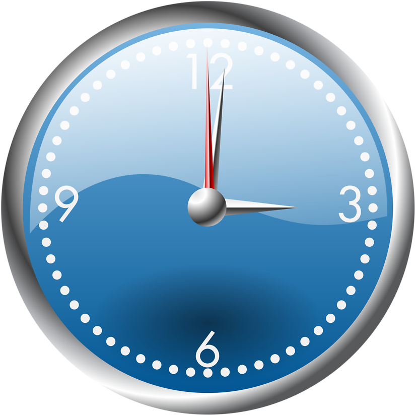 A Blue And Chrome Clock Clipart Png Transparent Png (600x600), Png Download