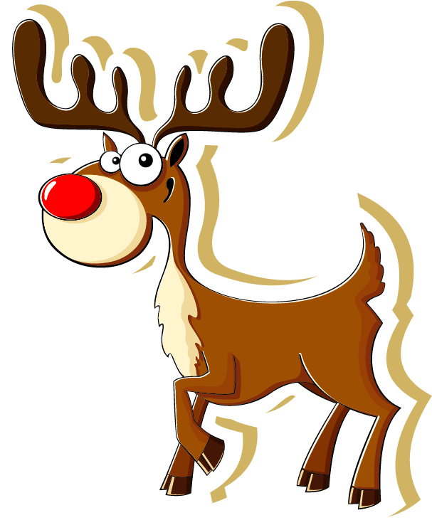 Tubes Noel Rennes Traineaux - Christmas Cartoon Stickers Clipart (700x775), Png Download